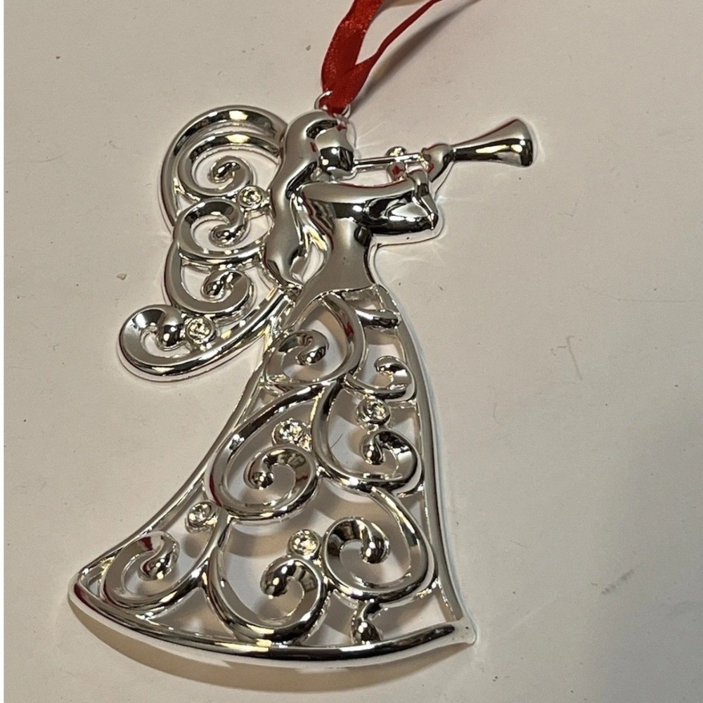 Lenox Angel with Trumpet Ornament Crystal Accents Original Box